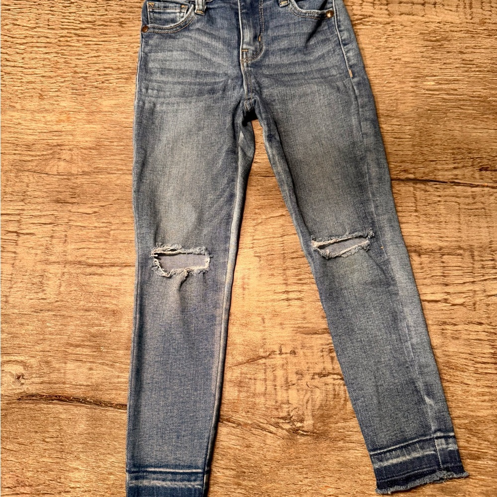 Art Class Kids Blue Distressed Skinny Jeans